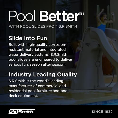 S.R. Smith SlideAway Removable In-Ground Pool Slide Taupe