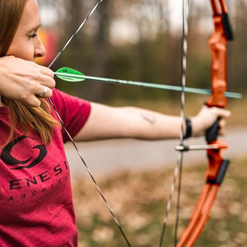 GENESIS Archery Original Adjustable Preassembled Lightweight Left-Handed Compound Bow 3 Pack Orange