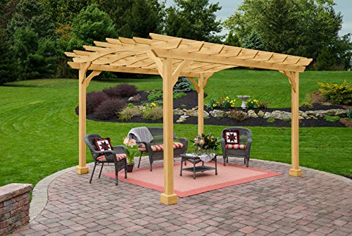 YardCraft 10x12 Pine Pergola Kit Unfinished Pine