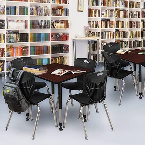 Regency Kee Height Adjustable Classroom Table Set with 18" Andy Chairs Mahogany/Black