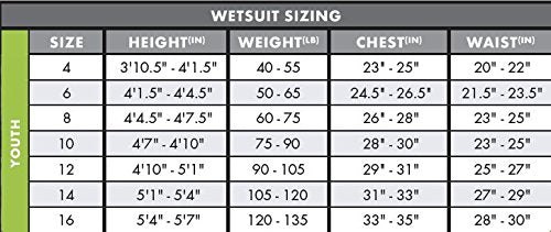 O'NEILL Girl's Epic 4/3mm Back Zip Full Wetsuit Navy/Black/Dayglo