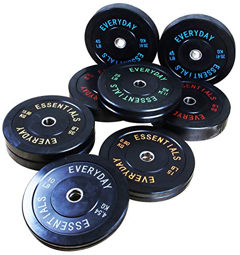 BalanceFrom Black Olympic Bumper Plate Weight Plate Set 210LB