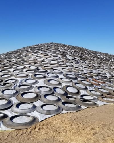 Farm Plastic Supply String Reinforced Silage Cover Black/White 6 Mil 66' x 50'