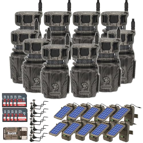Stealth Cam Revolver 36MP 360-Degree Cellular Trail Camera Bundle with Power Panel, Holder, Card & Reader (10-Pack)