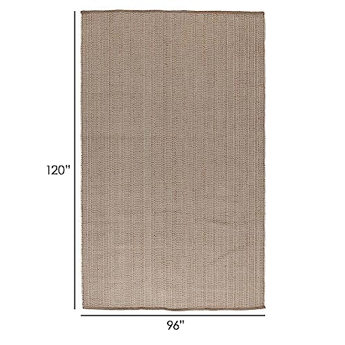 Benzara Handwoven Patio Leah 8x10 Indoor Outdoor Area Rug Brown