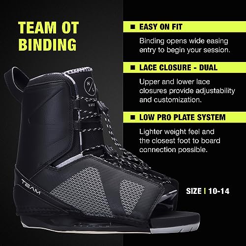 Hyperlite Murray Wakeboard with Open-Toe Adjustable Team Bindings Wakeboard Package Black/Grey 144cm