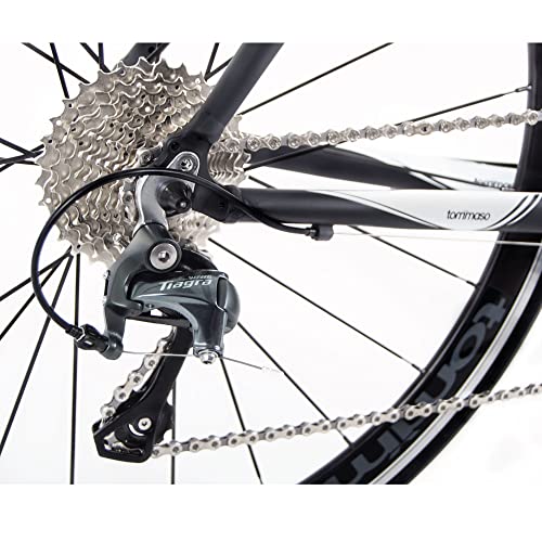 Tommaso Monza Sport Bike Performance Aluminum Road Bike Carbon Shimano Tiagra 24 Speeds Road Bicycle Matte Black