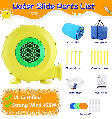 Wesoky 8in1 Inflatable Water Park Slide with Blower and Sprinkler