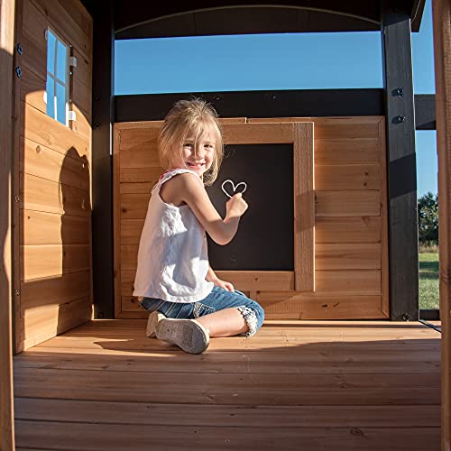 Backyard Discovery Canyon Creek Cedar Swing Set with Green Slide