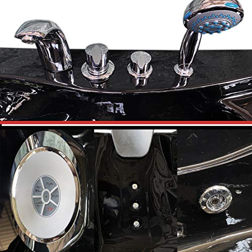 SIMBASHOPPING USA Whirlpool Bathtub Hot Tub Massage 2 Persons Hydrotherapy BLACK HAVANA