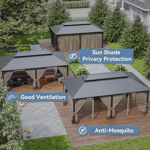 Kurapika 12' x 20' Hardtop Gazebo Sand