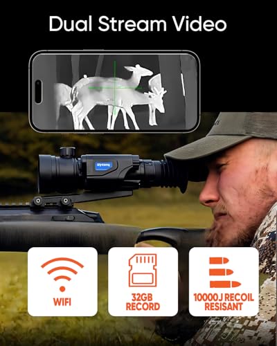 Shimkong Sytong Thermal Rifle Scope Monocular with Laser Rangefinder 1300 Yards 50Hz 384x288 8X Zoom Black