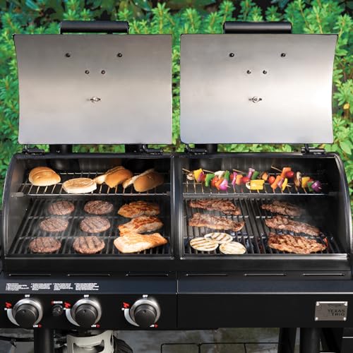 Char-Griller Texas Trio 3-Burner Gas & Charcoal Grill and Smoker Black