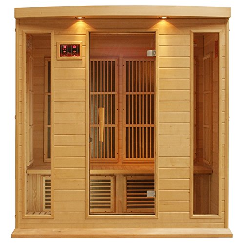 DYNAMIC SAUNAS Maxxus 4 Person Low EMF FAR Infrared Sauna Natural Finish