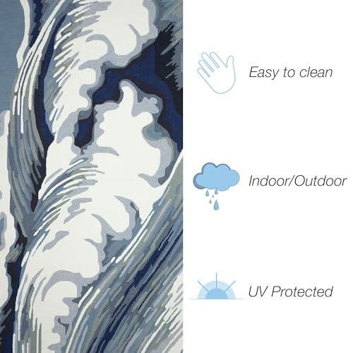 Liora Manne Capri Indoor/Outdoor Handmade Synthetic Blend Area Rug Wave Ocean 7'6" x 9'6