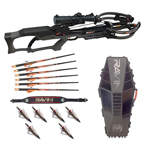 RAVIN R10 Predator Crossbow Bundle with Hard Case, Shoulder Sling, and Broadheads Gray