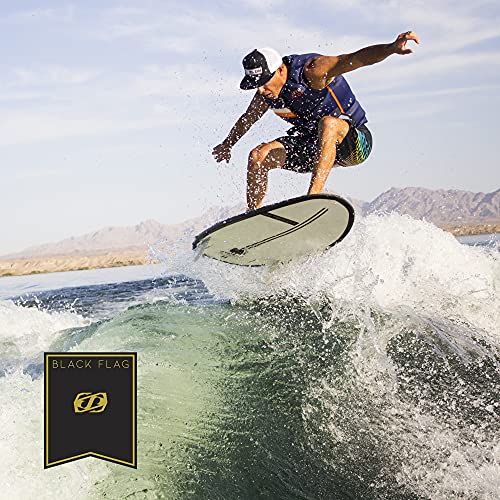 Jet Pilot Freeboard Division Black Flag Wake Surfboard 4ft 4in - EVA Traction Pads Quad (4) Fin, Carbon Fiber Base
