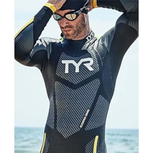 TYR Mens Cat 5 Wetsuit Black/Grn/Yellow M/L