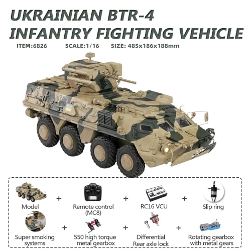 HOOBEN 1/16 BTR-4 RC Infantry Fighting Vehicle RTR Camouflage