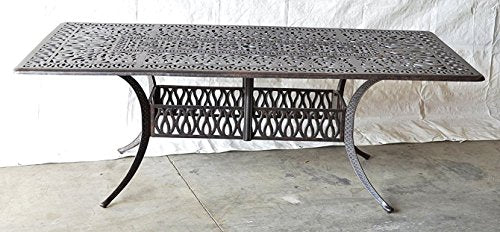 theWorldofpatio Grand Tuscany 9pc Outdoor Patio Dining Set with Rectangular Table and Sunbrella Cushions Antique Bronze
