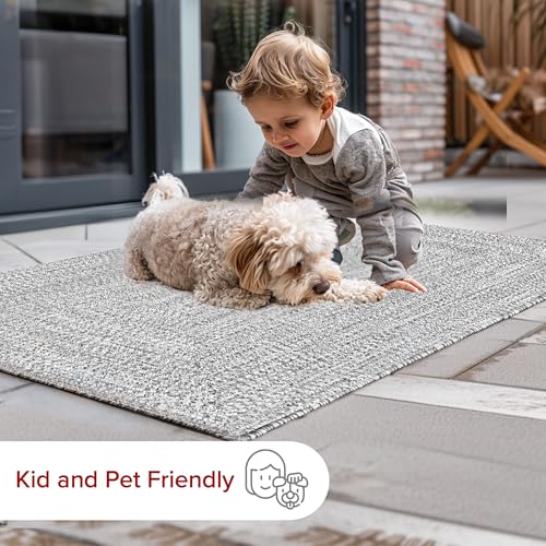 nuLOOM Braided Indoor/Outdoor Area Rug 12' x 18' Wynn Salt and Pepper