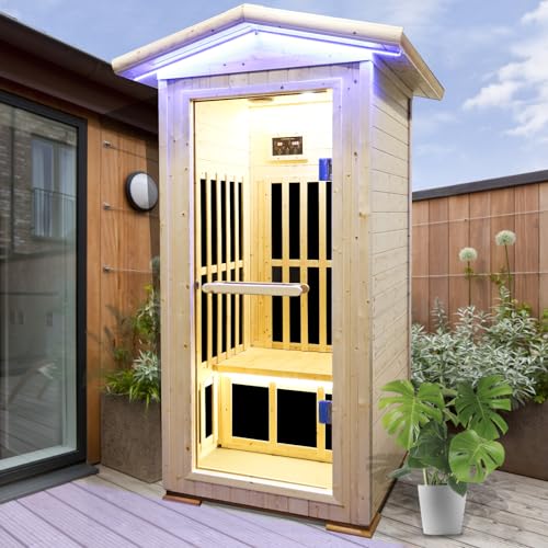 Daleyzay 1 Person Spruce Far Infrared Indoor Sauna 1300W Natural