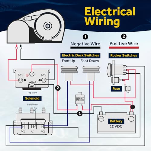 Five Oceans Horizontal Windlass Kit 600W 12V DC with Rope & Chain Silver