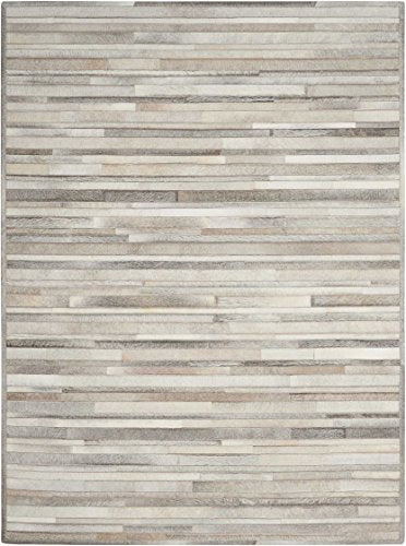Calvin Klein Home Prairie Contemporary Area Rug Silver 5'6" x 7'5
