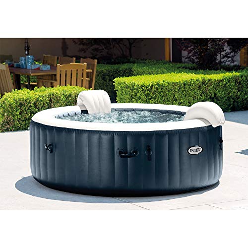 Intex PureSpa Plus 6 Person Inflatable Hot Tub with Bubble Jets Navy