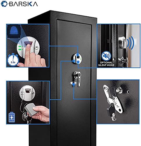 BARSKA Quick Access Biometric Rifle Safe Black