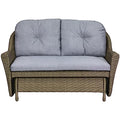 Northlight 46" Taupe Gray Resin Wicker Deep Seated Double Glider with Gray Cushions Grey