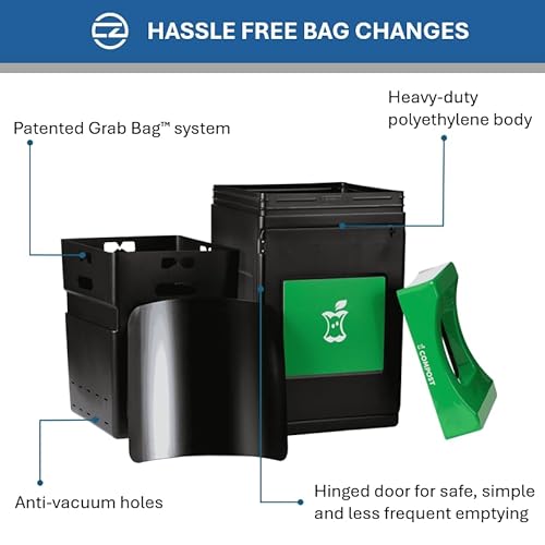 Commercial Zone Products Avante™ Series 55-Gallon Black Compost Container