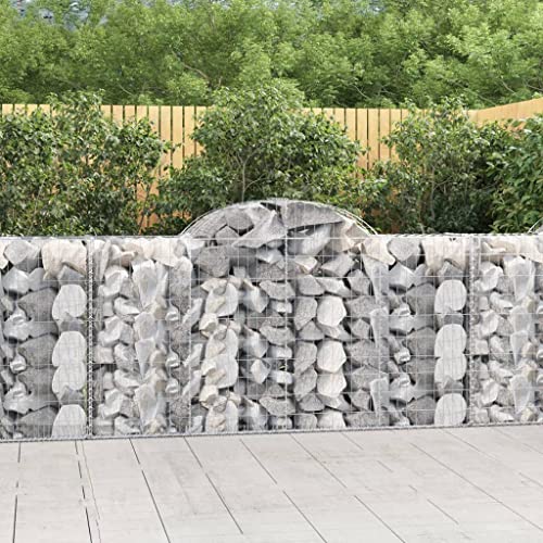 Arched Gabion Baskets 4 pcs Galvanized Iron Plant Pots Self-Watering Indoor Outdoor Gardening White Black