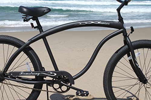 Firmstrong Men's Beach Cruiser Bike 21-Speed 26-Inch Matte Black