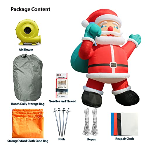OZIS Giant 40Ft Inflatable Santa Claus with Bag Red