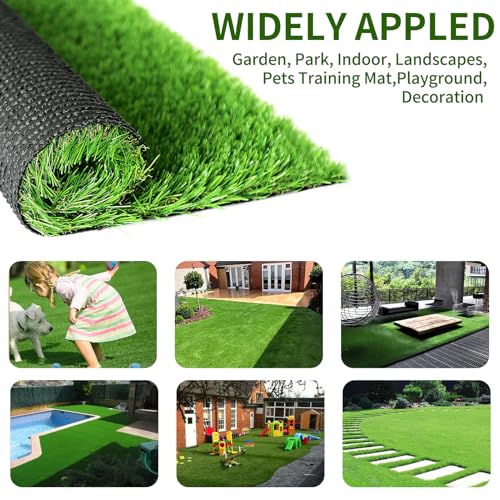 SunVilla Artificial Grass Rug Indoor Outdoor 13ft x 25ft Green/Olive Green/Yellow