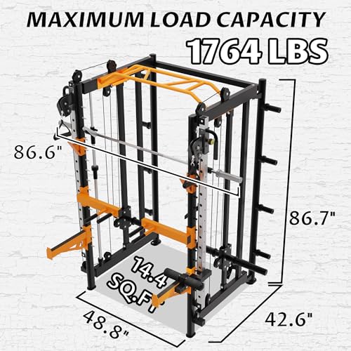 Fitvids Power Rack Home Gym with Pulley System Black