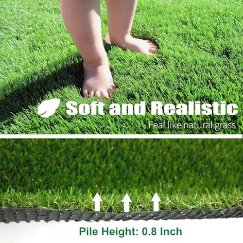 Petgrow Realistic Synthetic Grass Turf 0.8inch Green