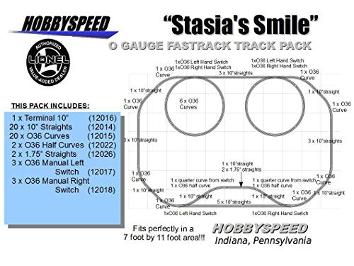 FastRack STASIA'S Smile Track Layout Train Pack 7' X 11' O Gauge
