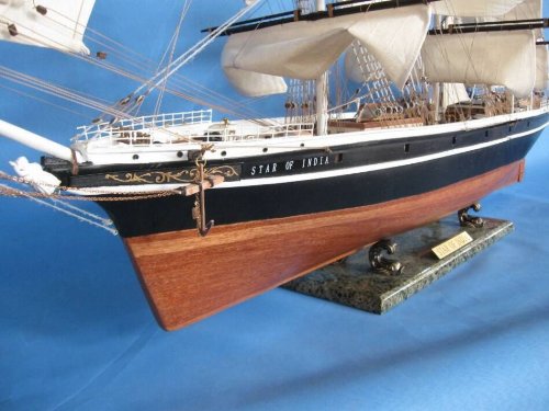 Handcrafted Nautical Decor Hampton Nautical Star of India Model Ship 50" Fully Assembled