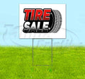 TampaPrinting Tire Sale Yard Sign (18" X 24") with Metal Step Stake