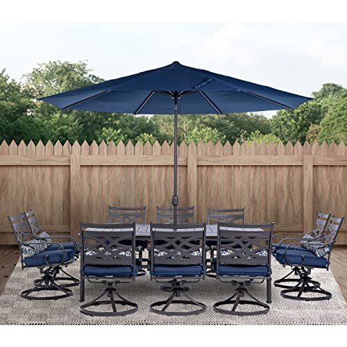 Hanover Montclair 11-Piece Outdoor Dining Set Navy