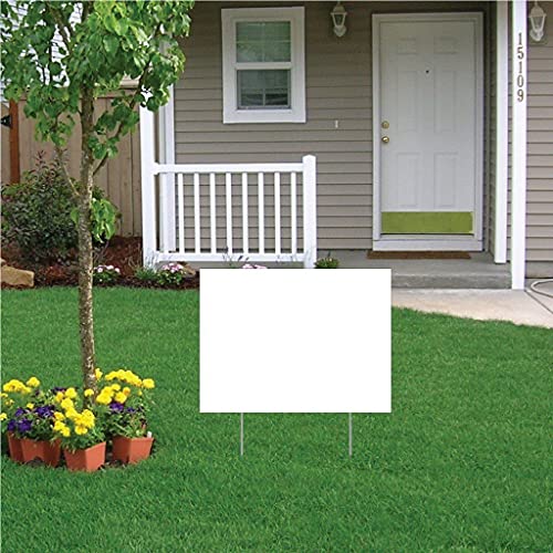 VictoryStore 24” x 36” Corrugated Plastic Blank Yard Signs 100 Pack White