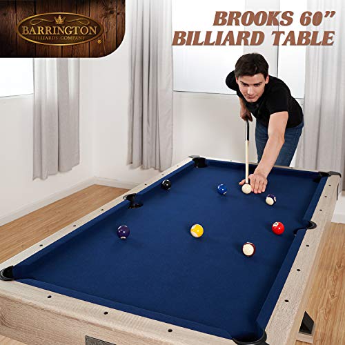 Barrington Billiards 5' Brooks Drop Pocket Table Black/Blue/Light Wood Grain
