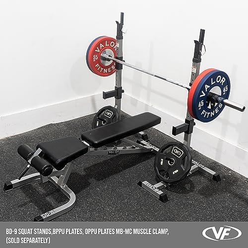 Valor Fitness Adjustable Bench with Leg Support - 7 Position Back Pad, 4 Position Seat Pad - DD-25 Adjustable Bench with Wheels