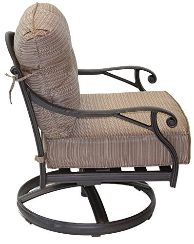 theWorldofpatio Elizabeth Cast Aluminum Swivel Rocker Club Chairs Antique Bronze
