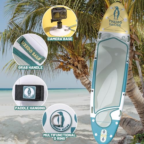 Tuxedo Sailor Inflatable Stand Up Paddle Board Heavy Duty 450lbs - Family Size