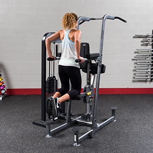 Body-Solid Pro Select Free Standing Weight Assisted Chin-Dip Machine 310 lbs Grey Black