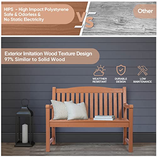 hOmeQomi Outdoor Bench Set of 4 All Weather Resistant Poly Lumber Teak