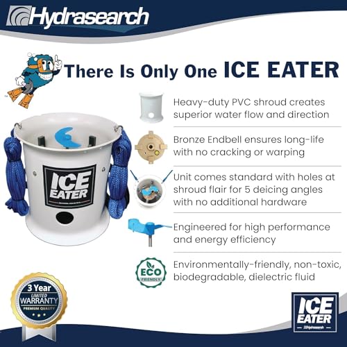 ICE EATER .75 HP Pond Deicer with 200ft Power Cord